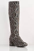 Black Snake Pu Knee High Boots