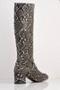 Black Snake Pu Knee High Boots