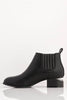 Black Pu Ankle Boots with Cut Out Heel