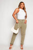 Khaki High Waist Distressed Rigid Mom Jeans