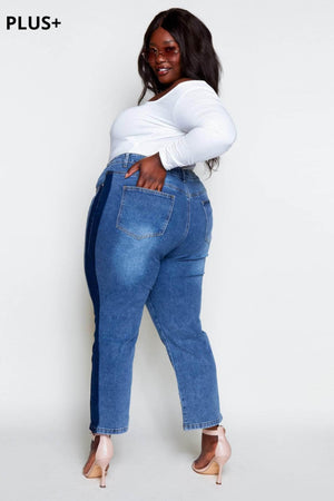 Plus+ Midwash Two Tone Jeans