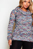 Multicoloured Knitted Cowl Neck Jumper