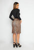 Leopard Printed Plisse Split Midi Skirt