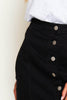 Black Buttoned Denim Mini Skirt