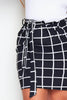 Petite Black Checked Belted Mini Skirt