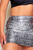 Silver Snake Glitter Mini Skirt