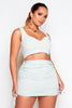 Sage Ribbed Double Side Ruched Mini Skirt