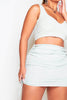 Sage Ribbed Double Side Ruched Mini Skirt