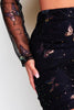 Black Mesh Sequin Embellished Mini Split Skirt