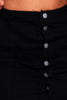 Black Buttoned Denim Mini Skirt