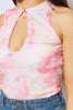 Pink Tie Dye Sleeveless Key Hole Bodysuit