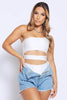 White Slinky Cut Out One Shoulder Bodysuit