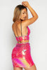 Pink Sequin Plunge Bralet & Mini Skirt Co-ord