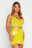 Yellow Sequin Plunge Bralet & Mini Skirt Co-ord