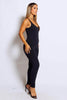 Black Binding Detail Soft Sleeveless Jumpsuit