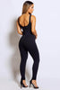 Black Binding Detail Soft Sleeveless Jumpsuit