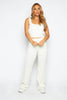 White Knit Cami Crop Top & Wide Trouser Co-ord
