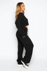 Black Knit Crop Jumper & Wide Trouser Co-ord