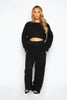 Black Knit Crop Jumper & Wide Trouser Co-ord