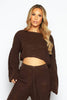 Brown Knit Crop Jumper & Wide Trouser Co-ord