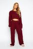 Maroon Knit Crop Jumper & Wide Trouser Co-ord