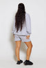 Petite Grey Oversize Hoodie & Shorts Tracksuit