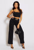 Black Trousers with Gold Chain & Cami Crop Top Co-ord