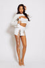 White Ribbed 3 Piece Skirt & Top Co-ord