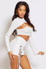 White Ribbed 3 Piece Skirt & Top Co-ord