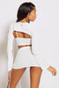 White Ribbed 3 Piece Skirt & Top Co-ord