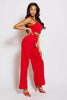 Red Trousers with Gold Chain & Cami Crop Top Co-ord