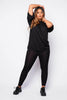 Black Ribbed Stretch Leggings