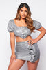 Silver Glitter Puffball Corset & Ruffle Skirt Co-ord