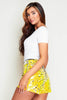 Yellow Disc Sequin Shorts