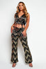 Gold Sequin Wrap Top & Flare Trouser Co-ord