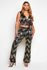 Gold Sequin Wrap Top & Flare Trouser Co-ord