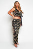 Gold Sequin Wrap Top & Flare Trouser Co-ord