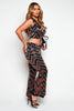 Red Sequin Wrap Top & Flare Trouser Co-ord