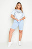 Light Blue Stretch Cycling Shorts