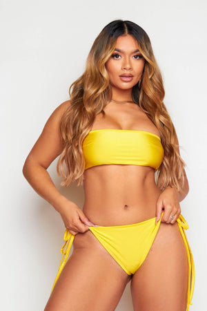 Yellow Bandeau Bikini Top