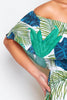 Tropical Bardot Frill Playsuit