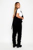 Unisex Black Cord Relaxed Fit Dungaree