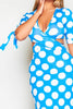 Blue Spotty Cut Out Maxi Dress