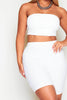 White Bandeau Top & Cycling Shorts Co-ord