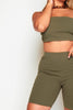 Khaki Bandeau Top & Cycling Shorts Co-ord