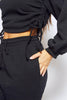 Black Marl Crop Side Tie Sweater & Joggers Co-ord