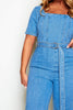 Petite Midwash Square Neck Wide Leg Jumpsuit