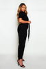 Petite Black Square Neck Wide Leg Jumpsuit