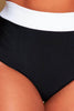 Black Contrast High Waist Bikini Bottoms