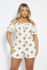 Cream Floral Ruffle Bardot Playsuit